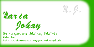 maria jokay business card